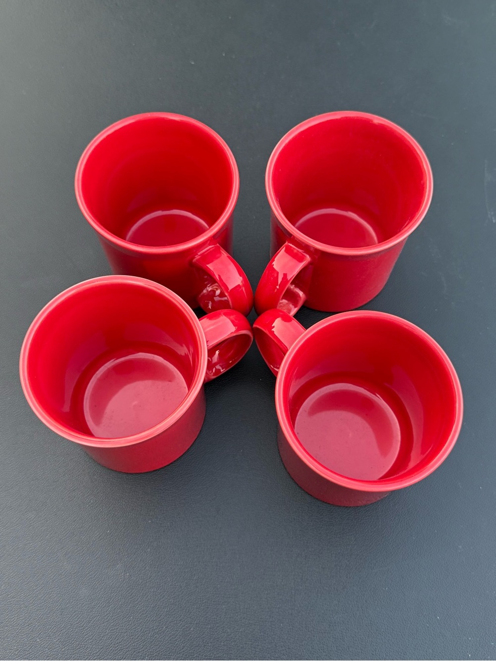 Homer Laughlin Co Fiesta Ware Scarlett Red Coffee Mugs Set of 4 Never Used